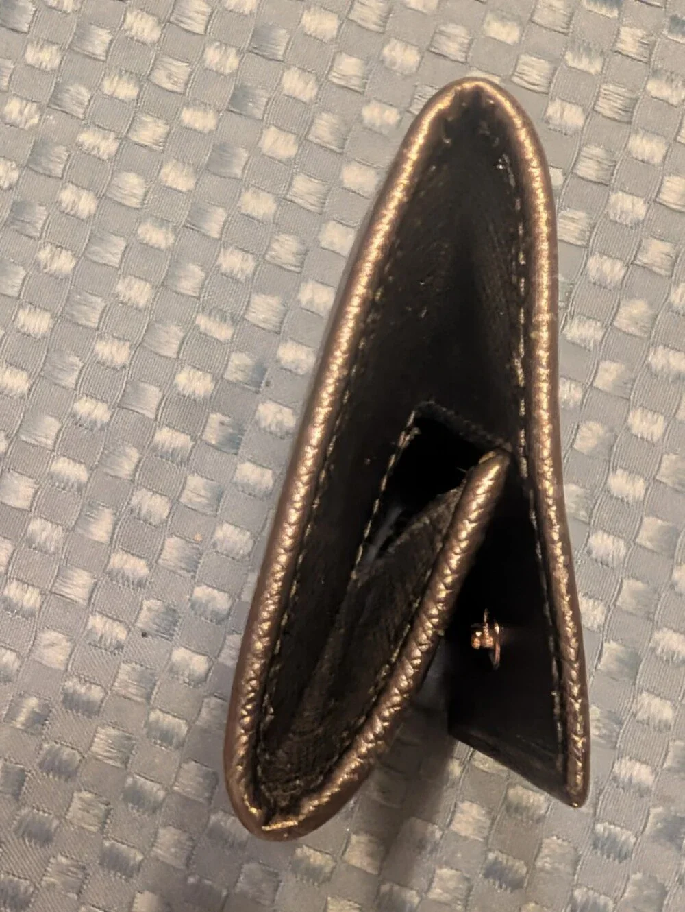 Prada Metallic Saffiano Leather Coin Pouch - Black In Excellent Condition!